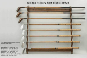 Set of Playable Wisden Hickory Golf Clubs. A good playable set of eight hickory shafted golf clubs just ready to hit the fairways with.
