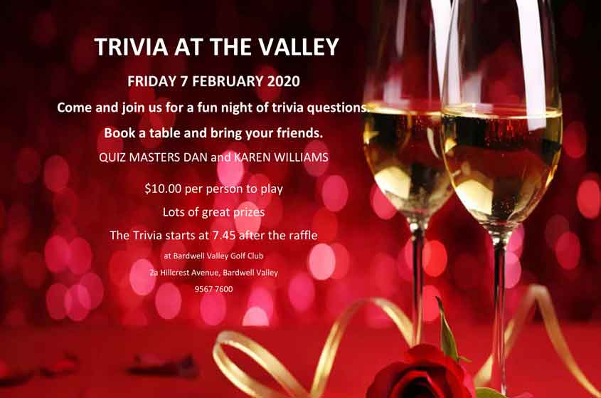 Trivia At The Valley 1 February 2020 Bardwell Valley Golf Club