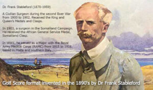 In 1898, Dr Frank Stableford devised his embryonic points scoring system